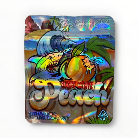 Great White Peach Mylar Bag 3.5 Grams