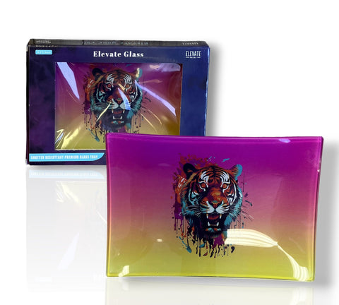 Tiger Elevate Glass Shatter Resistant Rolling Tray