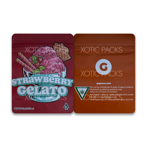 Strawberry Gelato mylar bags 3.5 grams